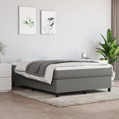 vidaXL - Boxspring - bed - stof - donkergrijs - 140x190 - cm