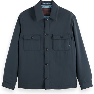 Scotch & Soda Padded Nylon-blend Overshirt Black Size: S | Jackets Outlet | Heren | Zwart