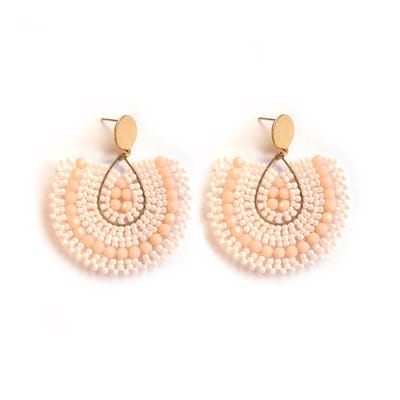 Lara Dangle Oorbellen - Lichtroze/Roze | 4,5 x 5 cm | Bijoux / Kraaltjes | Fashion Favorite