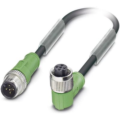 Phoenix Contact 1681635 Sensor/actuator connector, geassembleerd M12 Aantal polen (sensoren): 5 Stekker, recht, Bus, haaks 0.60 m 1 stuk(s)