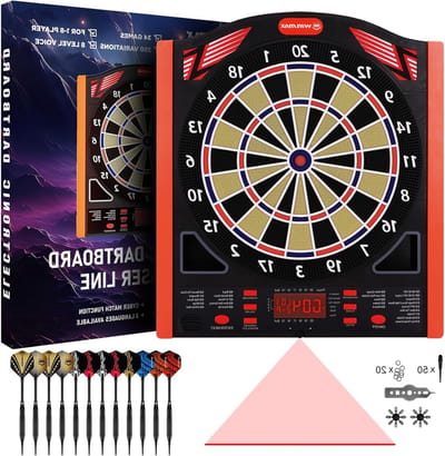 Elektronische Dartbord - Dartspel Set - Spelletjes Avond - Tot 8 Spelers - 12 Darts Inbegrepen - Zwart