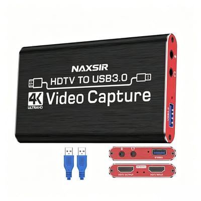 NAXSIR 4K HDMI Video Capture Card - USB 3.0 - Plug & Play - Geschikt voor Streaming, Gaming en Opname
