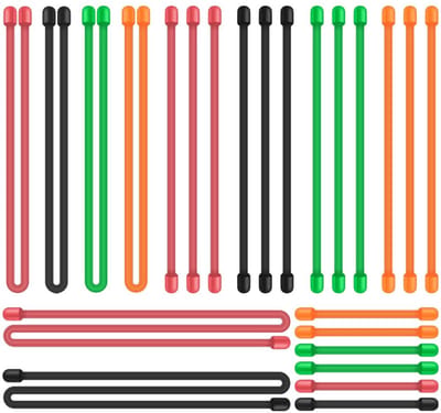 Allecto - Herbruikbare Kabelbinders - Siliconen Twist Ties - 24 Stuks - Multifunctioneel - Koordbeheer - Verschillende Kleuren