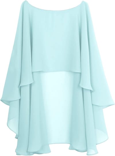 Dames Sjaal Cape - Bruids Sjaal - Feestelijke Gelegenheden - Lichtgewicht Chiffon - One Size - Mintgroen