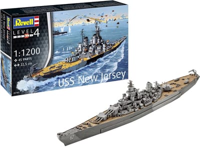 Revell Modelbouwpakket Schepen - 75183 USS New Jersey - BB-62 - Iowa-klasse - WWII Amerikaans Slagschip - Starter Kit Plastic - 1:1200 - Modelbouw