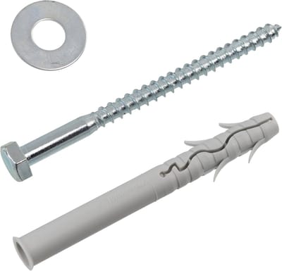 Bevestigingsset Nylon Pluggen - Schroefpluggen met Bouten - Monteren in Steen - Verankering met Vleugels - 14x135mm Plug 10x140mm Bout