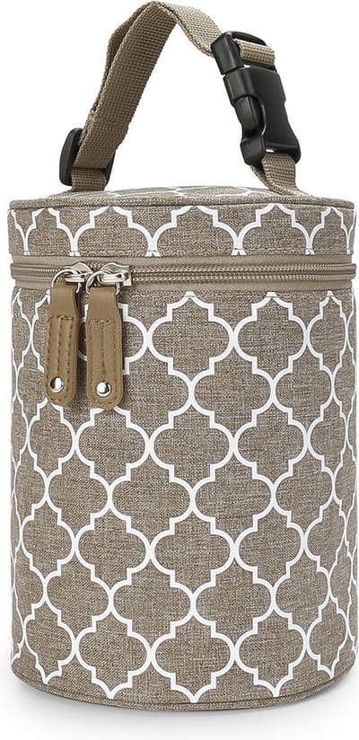 Moedermelkkoeltas, geïsoleerde babyfleskoeltas, babyfleswarmerkoeltas, babyflestas, geweldig voor de kinderopvang van moeders die borstvoeding geven - Khaki