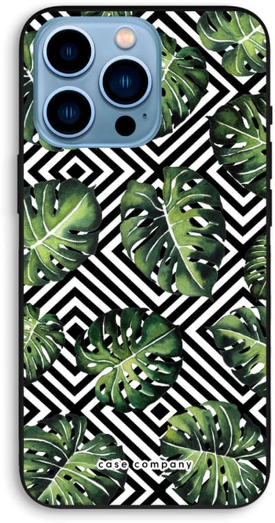 Case Company® - Hoesje geschikt voor iPhone 13 Pro Max hoesje - Geometrische jungle - Biologisch Afbreekbaar Telefoonhoesje - Bescherming alle Kanten en Schermrand