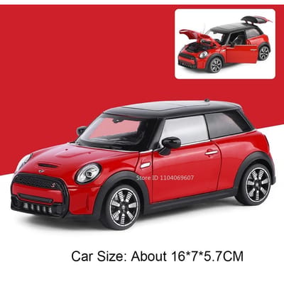 1:24 Mini Cooper X5M Miniatuur Model Auto Speelgoed Legering Diecast Deuren Geopend Schokdemping Voorwielbesturing Decoratie Voertuig