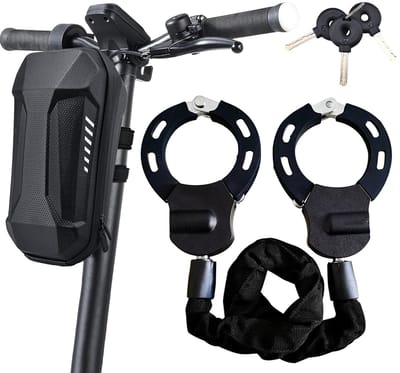 Slot voor elektrische scooter – Handboeien-achtig slot voor fietsen, scooters en elektrische scooters – robuust en diefstalbestendig – totale lengte 90 cm – zwart