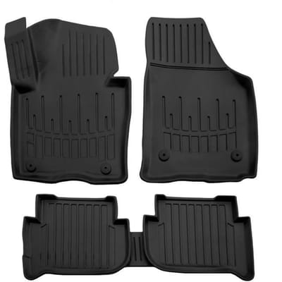 3D Vloermatten - SCOUTT - Volkswagen Touran 1 - Premium Rubber - Op Maat Gemaakt - Zwart