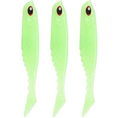 3pcs Leurres de Pêche Queue en T Leurres Artificiels de Pêche Leurre Souple à Queue Paddle Réaliste 105mm 9.2gCouleur Luminescente green
