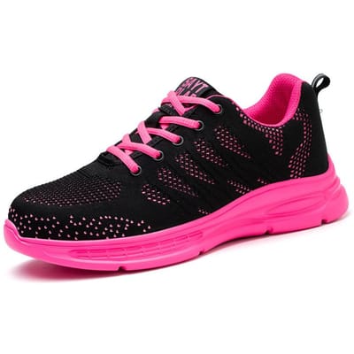 Ademende werksneakers Dames Veiligheidsschoenen Heren Lichtgewicht Anti-Smash Werkschoenen Laarzen Dames Beschermende schoenen met stalen neus Dames 39 pink