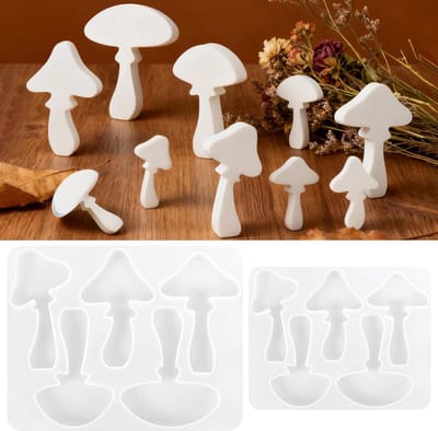 10 Stuks Siliconen Mallen voor Paddenstoelen - Herfst Mallen voor Epoxyhars en Gips - Creatieve 3D Mallen voor Ambachten en Decoratie