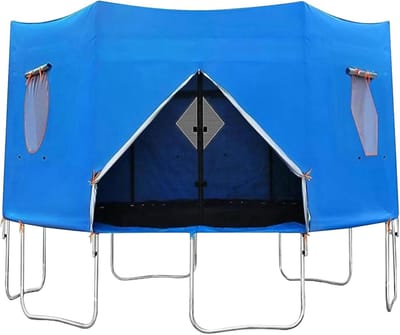Trampoline Zonnedak - Regenhoes Luifel - Buiten Spelen - Weerbestendig Oxford - 6 inch - Blauw