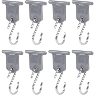 Camperluifel Licht Clips 8 Hangers 8 S-vormige Haken 304 Roestvrij Staal Kampeerluifel Haken voor Buiten Tent Huisfeest gray
