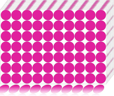 1400 stuks ronde stippenstickers, codeerlabels, cirkelvormige stippenstickers, stippenstickers, labelstickers voor kantoor, klaslokaal, papier enz（roze）