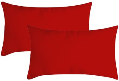 Stof Textile sierkussen Nelson - 2x - rood - 30 x 50 cm - bank kussens - zitkussens - binnen/buiten - polyester