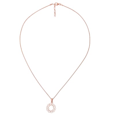 Orphelia 'Jasmine' Dames 925 Sterling Zilveren Ketting met Hanger - Roze ZH-7076/1