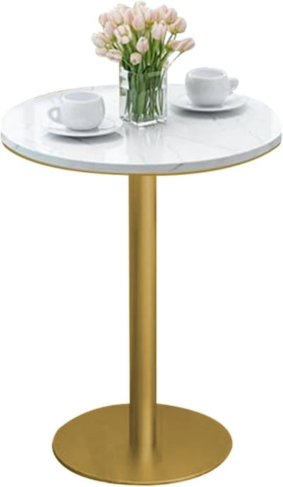 Bartafel - Pub tafel Keukentafel - Eten Vergaderen - Marmeren Blad Metaal - Hoogte 105 cm