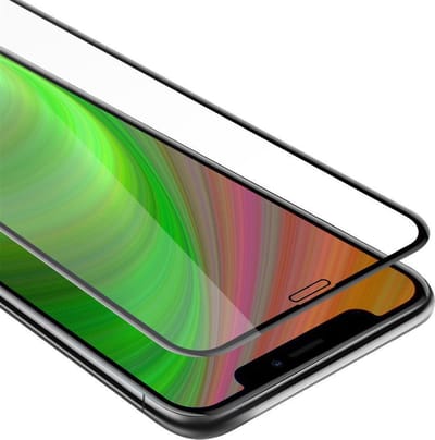 Cadorabo Screenprotector geschikt voor Apple iPhone 11 Volledig scherm pantserfolie Beschermfolie in TRANSPARANT met ZWART - Gehard (Tempered) display beschermglas in 9H hardheid met 3D Touch