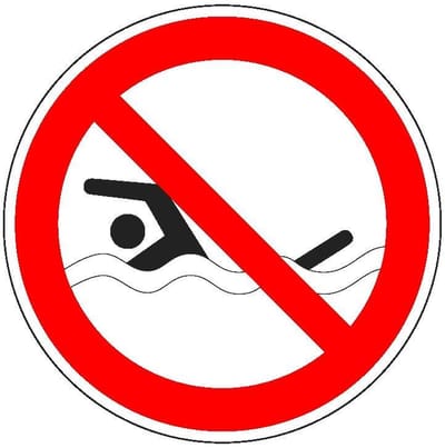 Verboden te zwemmen bord - kunststof - P049 300 mm