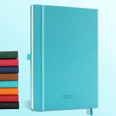 Thijox - Agenda 2026 Weekagenda A4 29x21,7 cm PU Leer Lichtblauw Schoolagenda Weekplanner 12 Maanden Jan-Dec 2026 met Notitiepagina's en Uitgavenplann