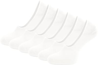 6 paar SQOTTON® Invisible sneakersokken - Footies - Siliconen hiel - Lage sneakersokken - Unisex - Wit - Maat 35-38
