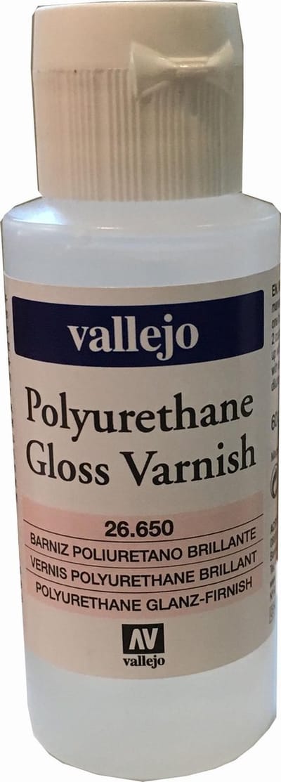 Vallejo Hobbyverf - 26650 Glanzend Polyurethane Vernis - 60ml Verf flesje - 60 ml