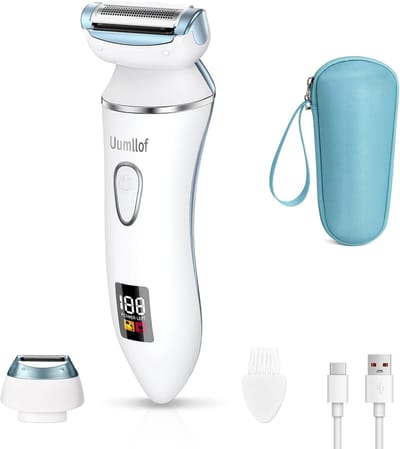 Elektrisch 2-in-1 Damesscheerapparaat - Wit - Geschikt voor nat en droog gebruik - Waterdicht en USB oplaadbaar - Voor dames