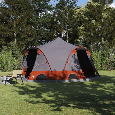 vidaXL Dome Tent 4-Person met dak Grijs en Oranje 505 x 450 x 248 cm