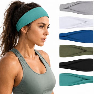 BOTC Haarband - 6 Stuks Vouwen Haarbanden Set - 23*10CM - Dames haarbanden - 6 kleuren mixen - Sport Yoga Haarbanden
