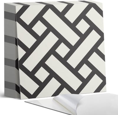 Coloray Plaktegels - Verweven geometrisch patroon Zelfklevende Tegels - 20 cm x 20 cm - Zwart Plaktegels - 20 stuks - Vierkant PVC Tegels - Plaktegels Badkamer - Plaktegels Vloer - Vinyl Tegels - Wandtegel Zelfklevend