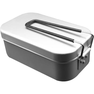 Boîte à déjeuner Portable en alliage d'aluminium, Camping en plein air pique-nique voyage conteneurs de stockage des aliments résistants à la chaleur Set A gray