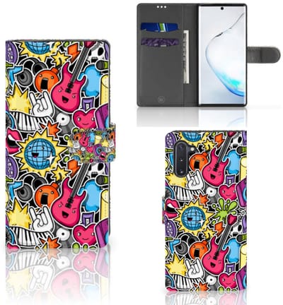Samsung Galaxy Note 10 Wallet Case met Pasjes Punk Rock
