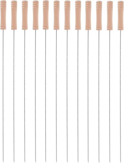 5Five BBQ spiezen - 12x stuks - metaal - 45 cm - vleespennen voor vlees - barbecue accessoires