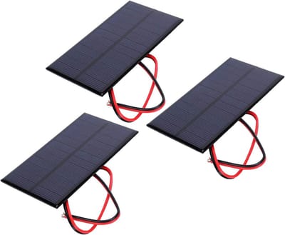 3 Stuks Mini Zonnepanelen 6V 1W Polysilicium voor Doe-Het-Zelf en Opladers met Kabel