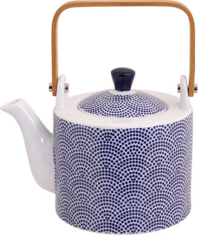 Tokyo Design Studio Nippon Blue Theepot 0,8 liter in fraaie Geschenkdoos. Porseleinen Theepot met uitneembaar Theefilter