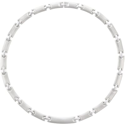 Ketting Dames Zilver – Korte Schakelketting – Choker Ketting 43 cm – Mat & Glanzend Zilver – Nikkelvrij – Behave