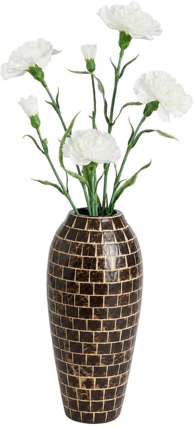 Mica Decorations Kunstbloem Anjer Floristic - 4x - H71 cm - wit - kunststof - stelen kunstbloemen - boeket - witn bloemetjes