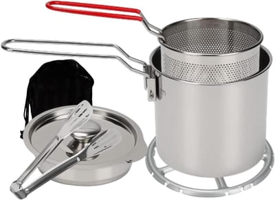 Mini Frituurpan - Kleine Friteuse - Thuis Frituren - Roestvrij Staal - 1.2 Liter - Zilver
