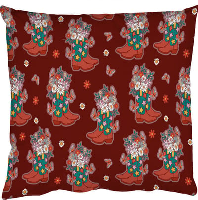 Sierkussens - Kussentjes Woonkamer - 50x50 cm - Donker - Cowboy - Laars - Patroon