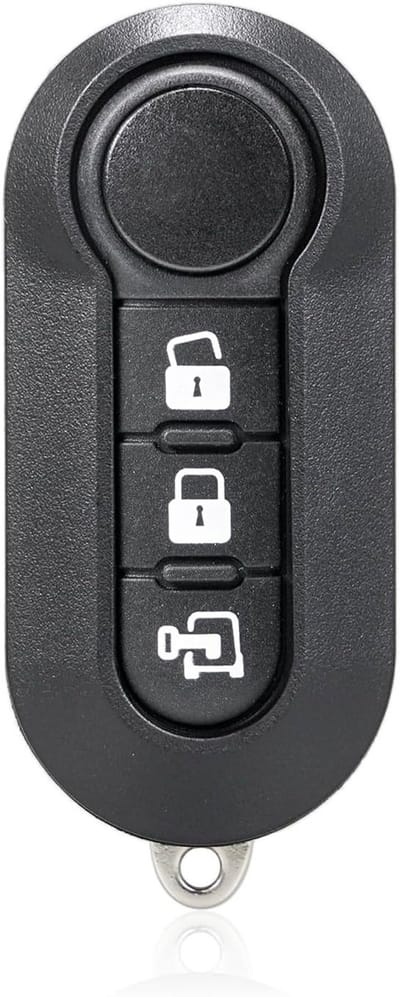 Keyless Entry Afstandsbediening Sleutelhanger voor Fiat 500 en Ram ProMaster City - Zwart, 1 Stuk, Geschikt voor Vervanging en Reparatie