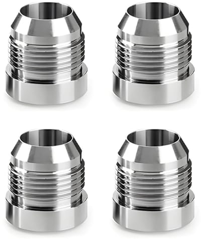 Dailygoods - Adapter Mannelijke Brandstof Koppeling - Koeler Slang Adapter - Universeel - Aluminium - 4 Stuks - Geschikt voor Auto - Zilver