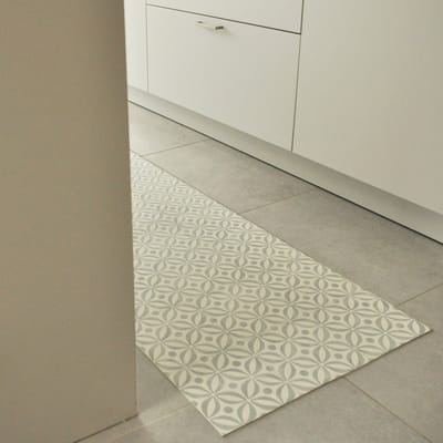 JYG Vloerkleed Belfast -Keukenloper - Keukenmat - Vinyl - Vintage - 60x80cm - Groen -Ecru