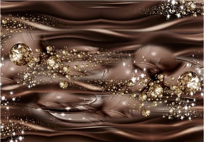 Fotobehangkoning - Behang - Vliesbehang - Fotobehang Juwelen en Diamanten - Chocolate River - 300 x 210 cm