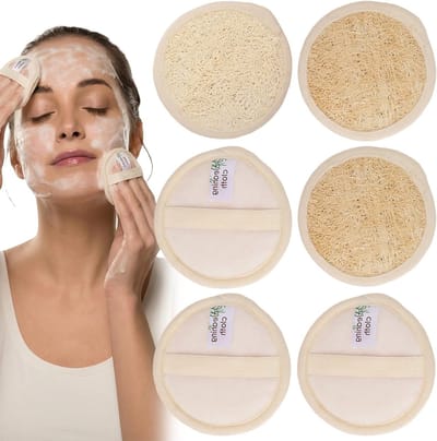 3 Stuks Luffa Peeling Pads voor Gezicht, Natuurlijke Exfoliatie Spons voor Reiniging en Make-up Verwijdering, Ideaal voor Bad en SPA