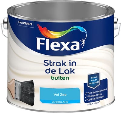 Flexa - Strak In De Lak Buitenlak Zijdeglans - Vol Zee - Mengverf - 2,5 L