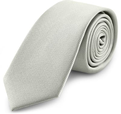 Lichtgrijze Grosgrain Stropdas van 8 cm