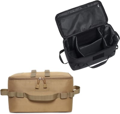 Praktische Opbergzak voor Camping Gasflessen en Kookgerei, Ideaal voor Picknick en Barbecue, Khaki Tote Bag